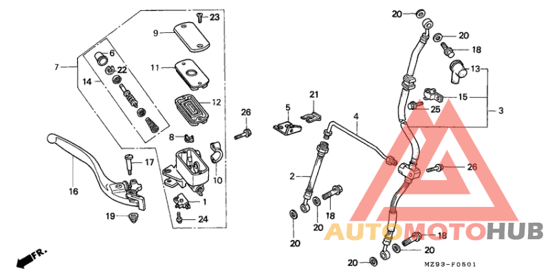 Fr. brake master cylinder