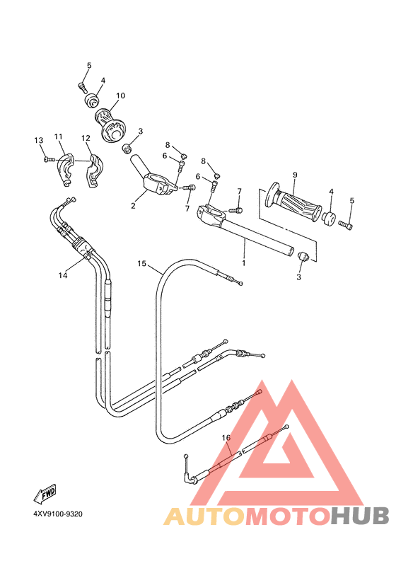 Steering handle. cable