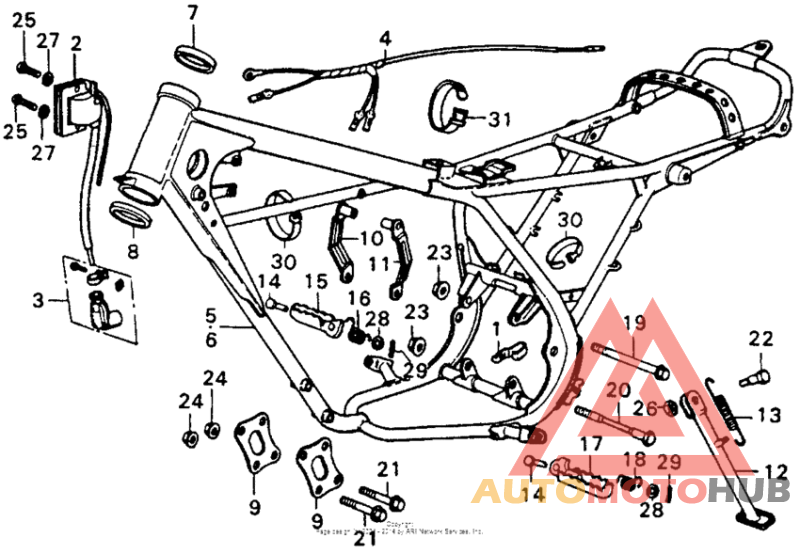 Frame + wire harness m1-76