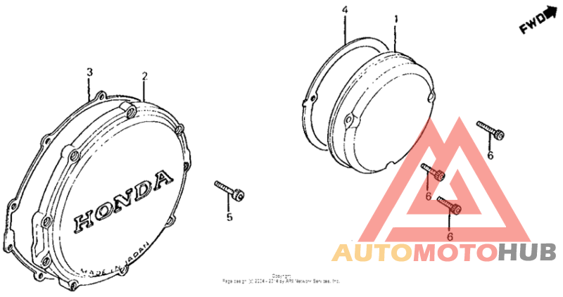 Clutch cover + right crankcase cover