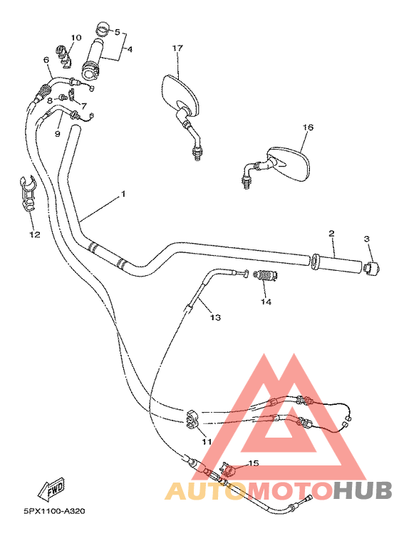 Steering handle. cable