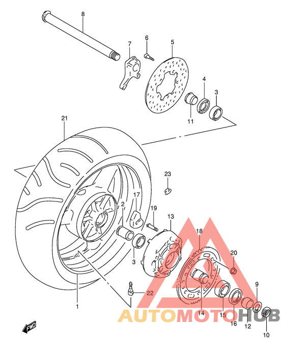 Rear wheel complete assy