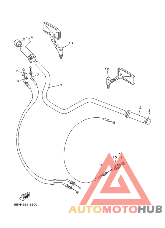 Steering handle. cable