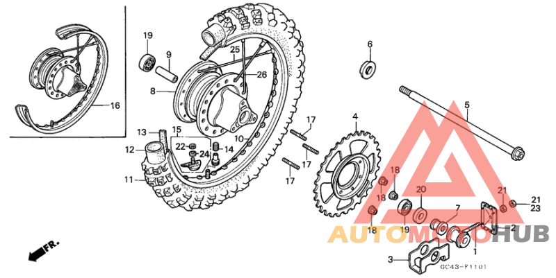 Rear wheel complete assy