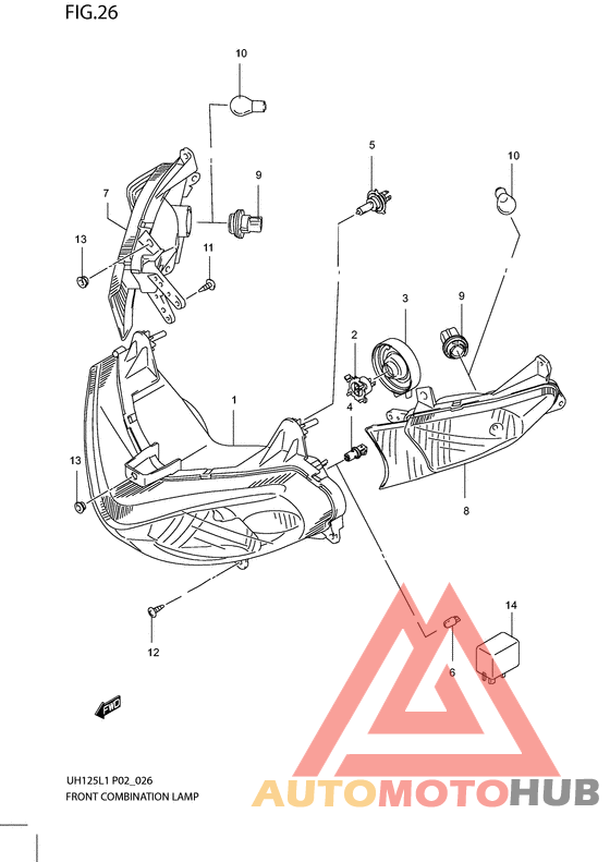 Front combination lamp