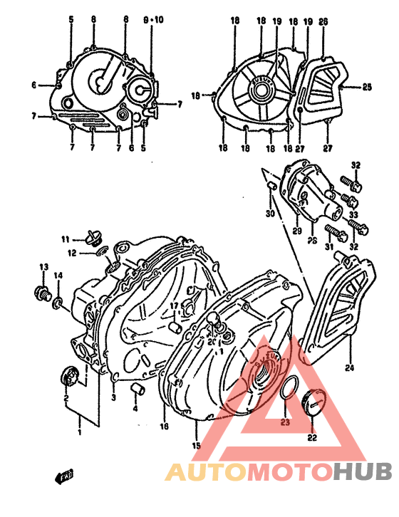 Crankcase cover ass`y  (v