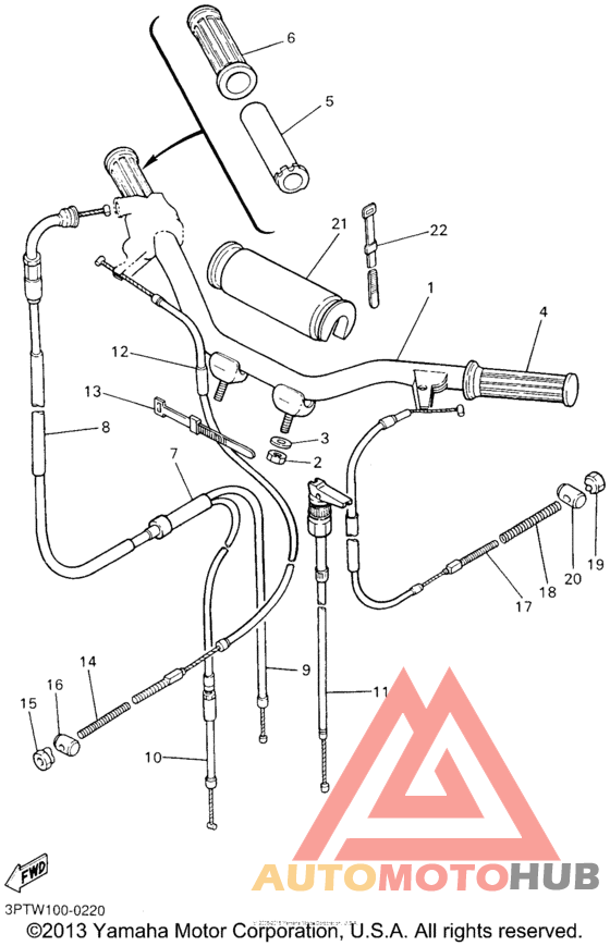 Steering handle. cable
