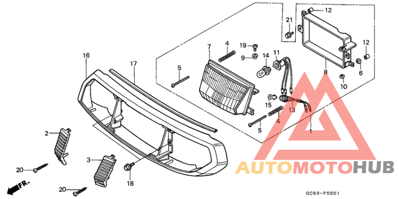 Headlight/front handle cover