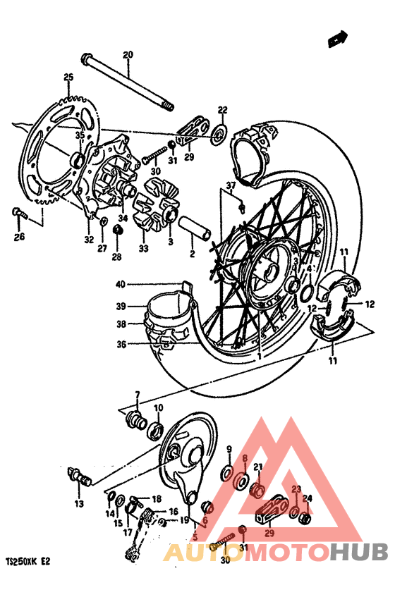 Rear wheel complete assy