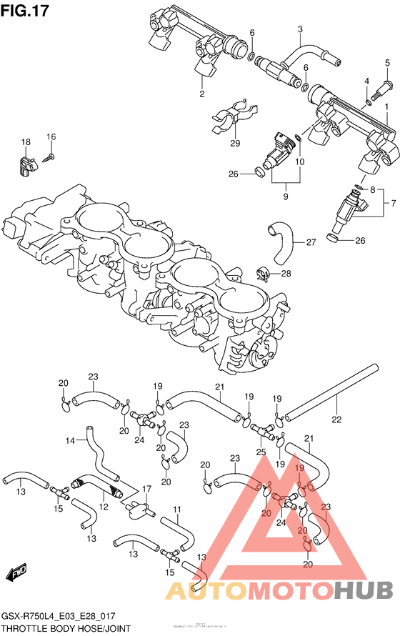 Throttle Body Hose/joint (Gsx-R750L4 E33)