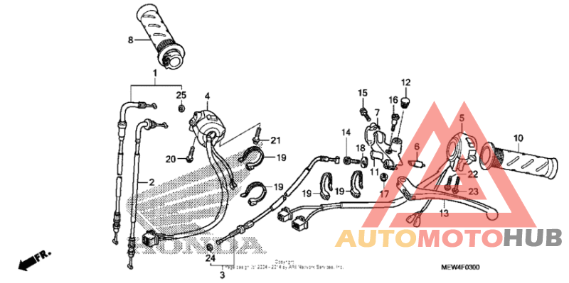 Handle lever + switch + cable