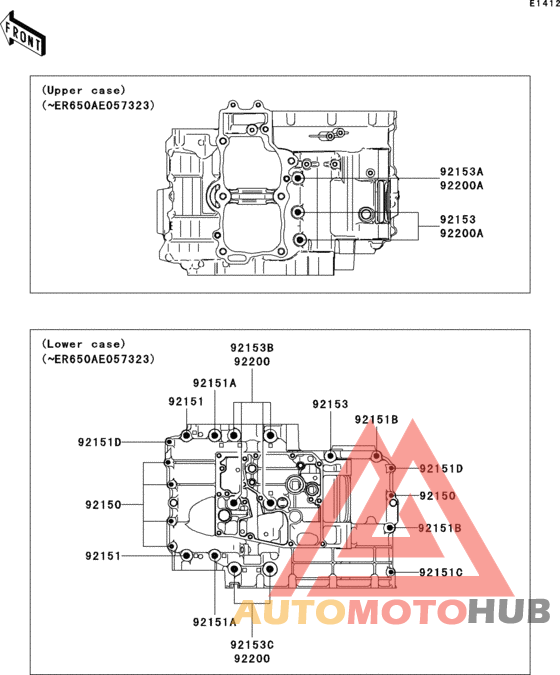 Болты крепления картера