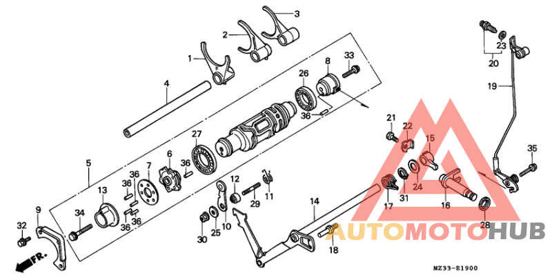 Shift drum/shift fork