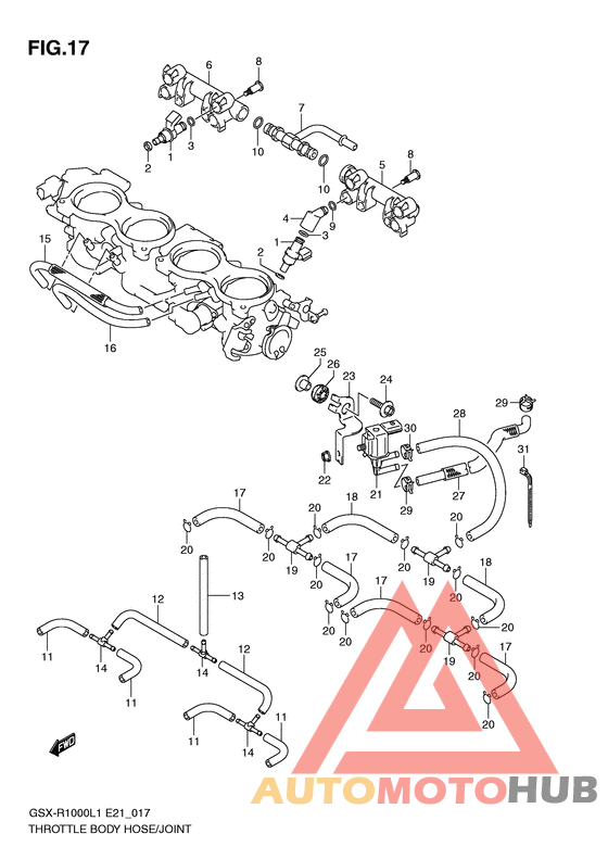 Throttle body hose/joint