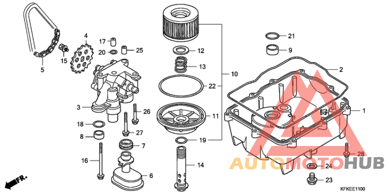 Oil filter/oil pan/oil pu mp
