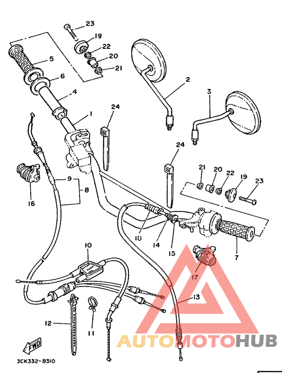 Steering handle. cable