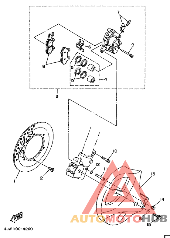 Front brake. caliper