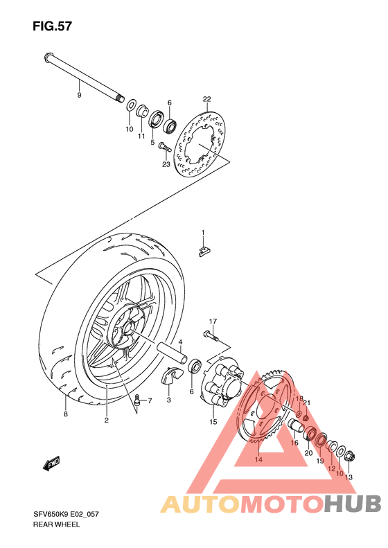 Rear wheel complete assy