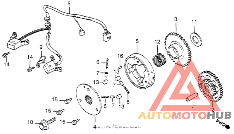 Pulse generator + starter clutch