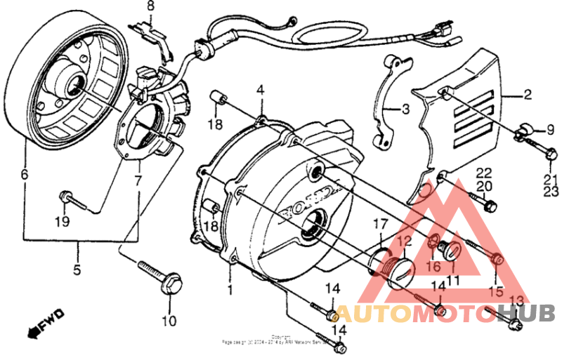 Left crankcase cover + alternator