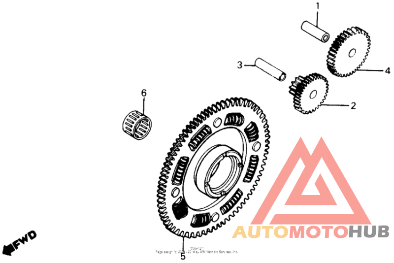 Starting driven gear