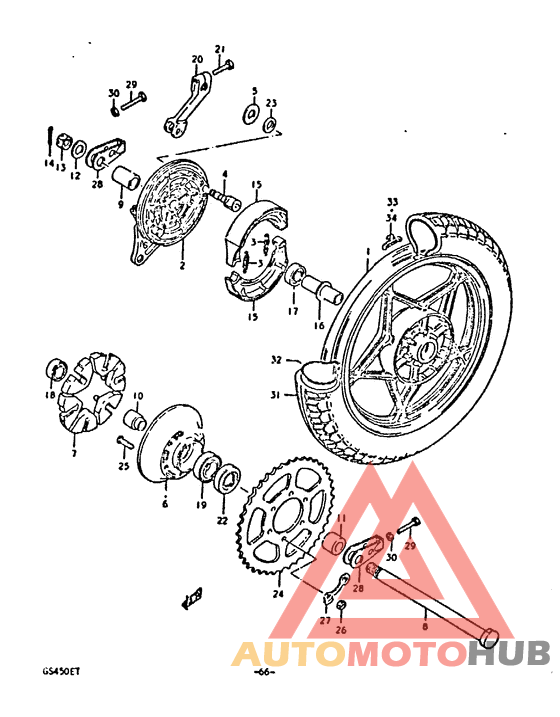 Rear wheel complete assy