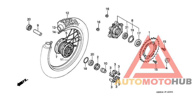 Rear wheel complete assy