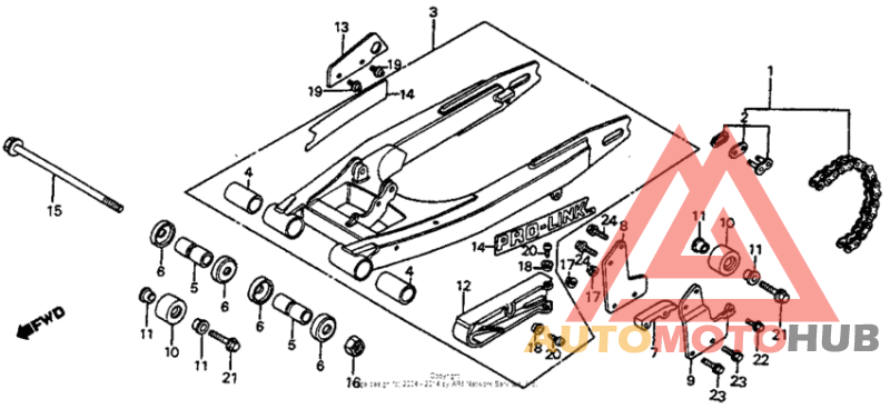 Swingarm + drive chain 82