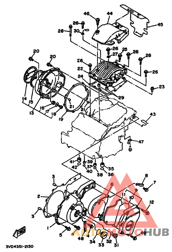 Crankcase cover ass`y  (v
