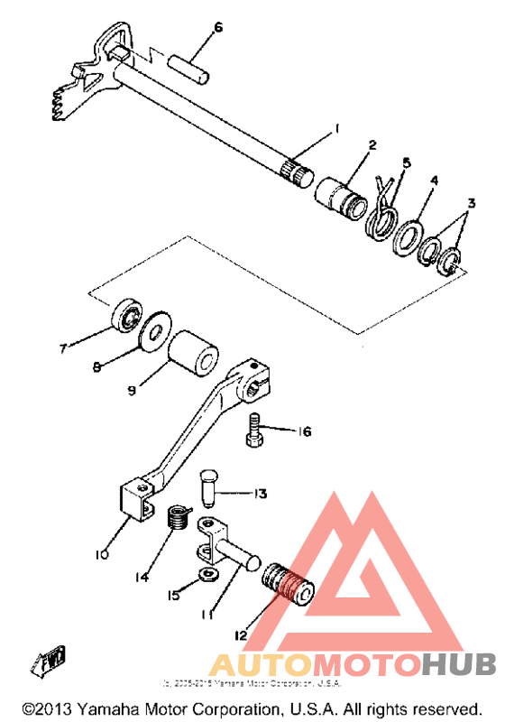 Shift shaft - pedal