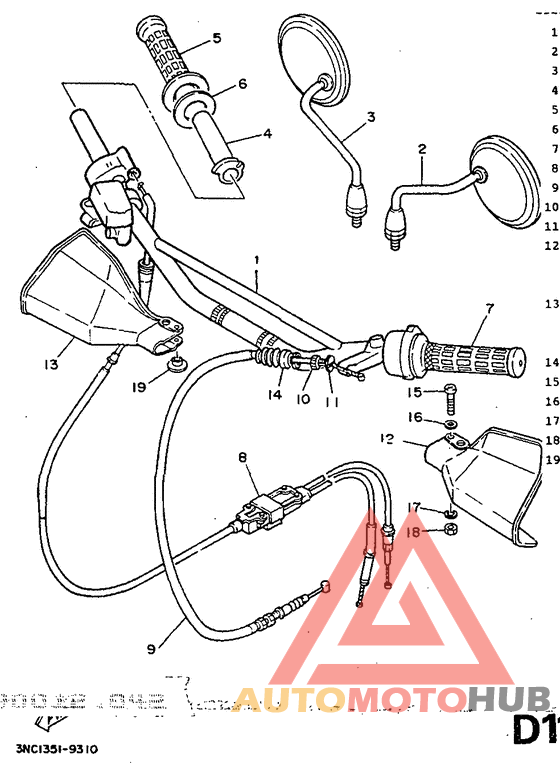 Steering handle. cable