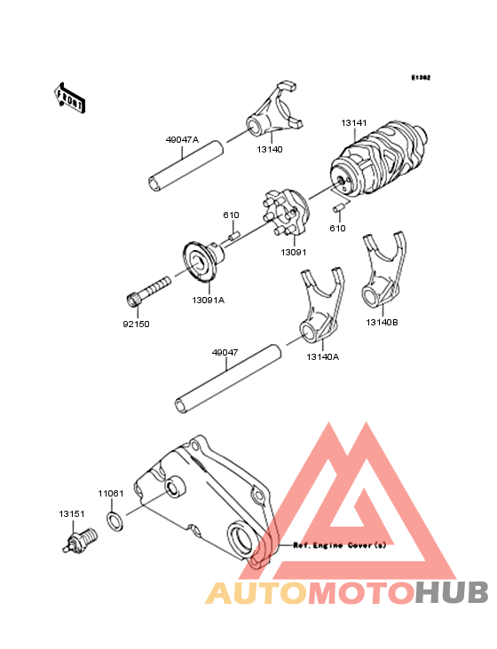 Gear change drum & forks