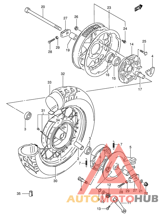 Rear wheel complete assy