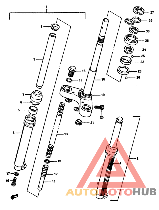 Вилка передней оси