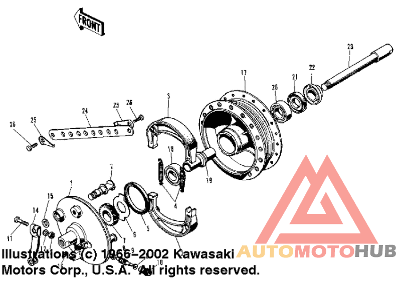 Front hub/brake