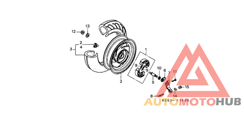 Rear wheel complete assy