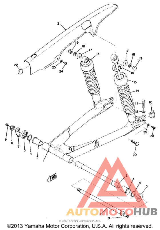 Rear arm - rear cushion - chain case
