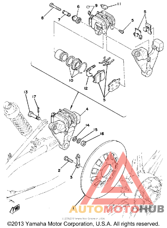 Rear disc brake - caliper