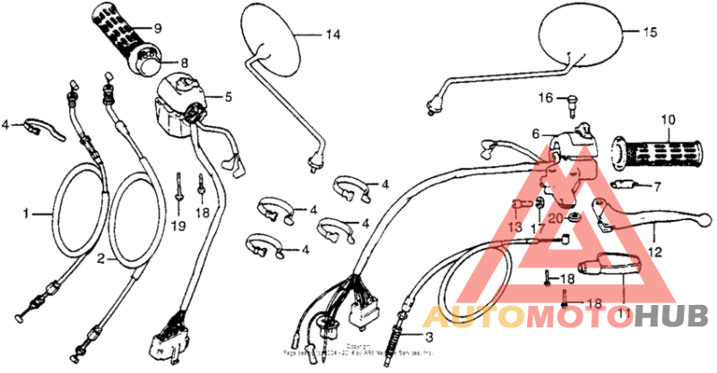 Handle lever + switch + cable