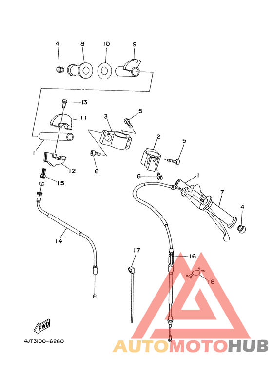 Steering handle. cable