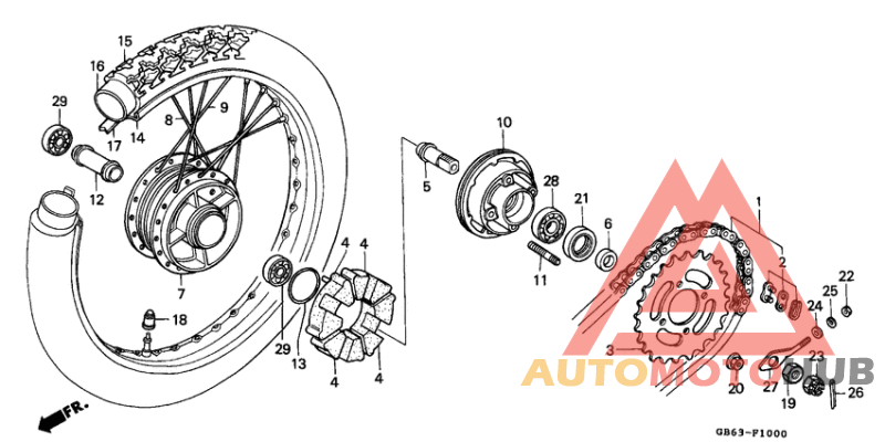 Rear wheel complete assy