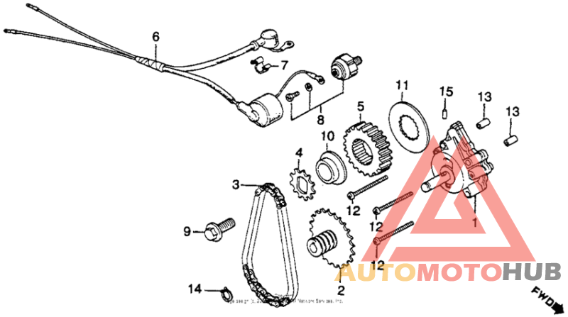 Oil pump + oil pressure switch