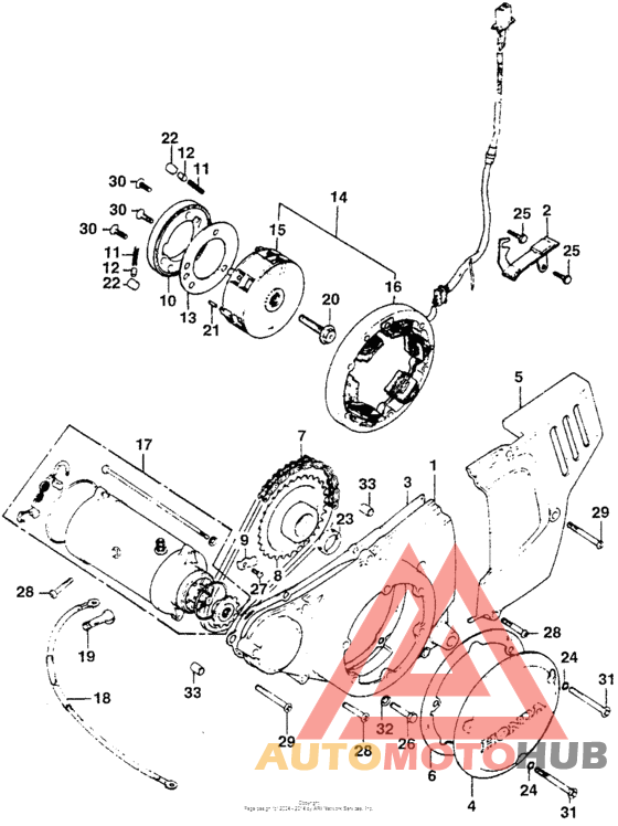 Left crankcase cover + alternator