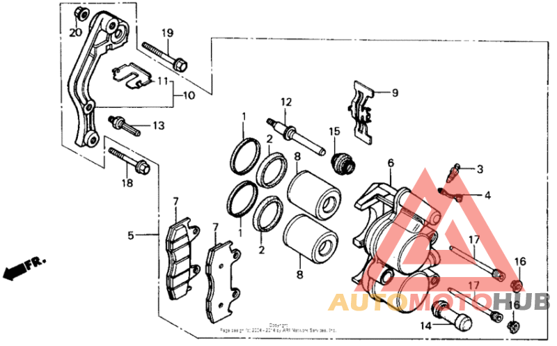Fr. brake caliper 84-86