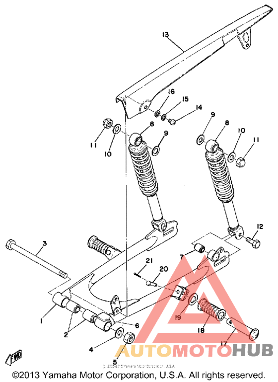 Rear arm - rear cushion - chain case