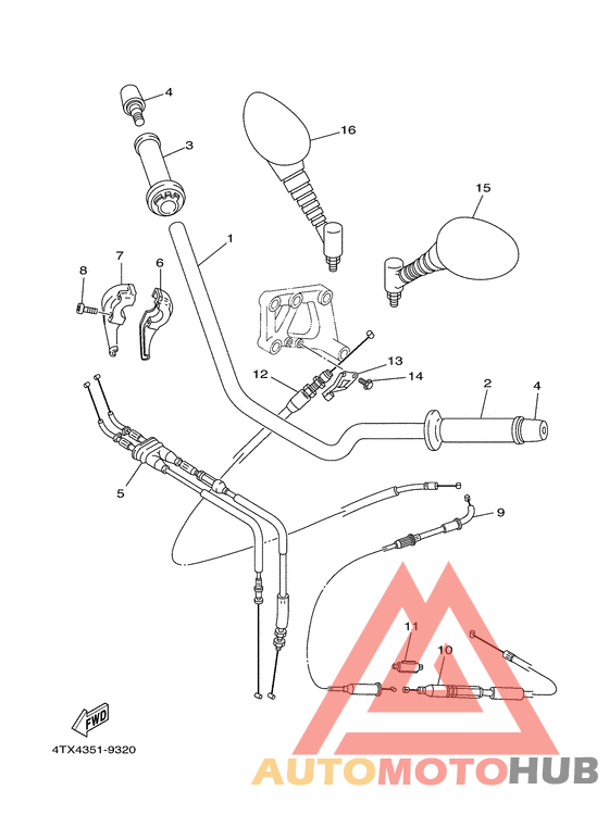 Steering handle. cable