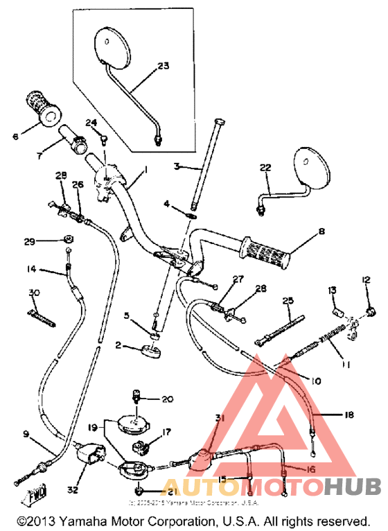 Steering handle - cable
