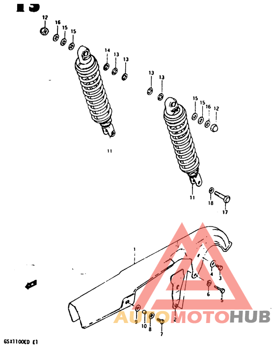 Chain case - rear shock absorber