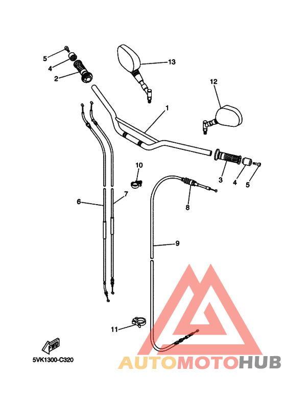 Steering handle & cable