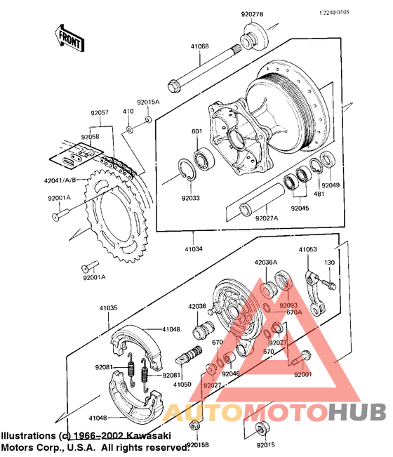 Rear hub/brake/chain